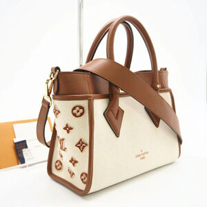 Louis Vuitton On My Side shoulder bag beige brown canvas leather